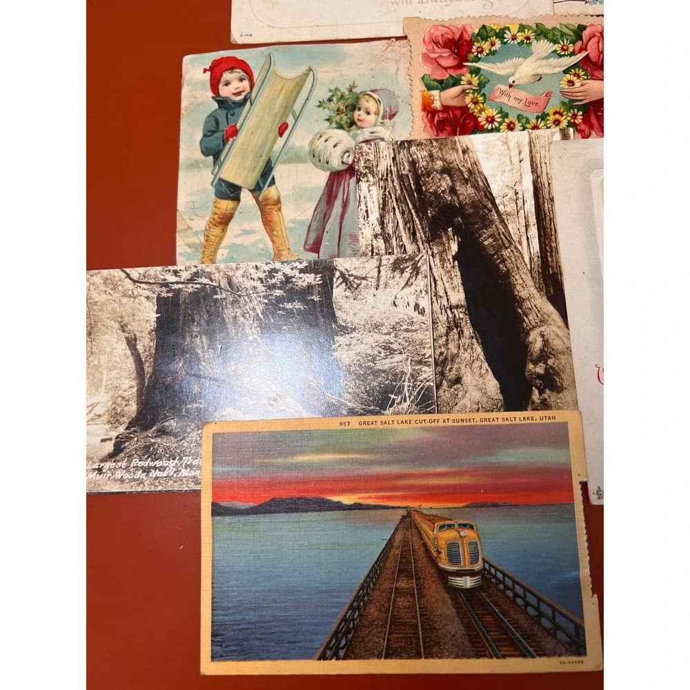 Lot Of 13 Antique/Vintage Embossed Floral Children Places Postcards Early 1900's